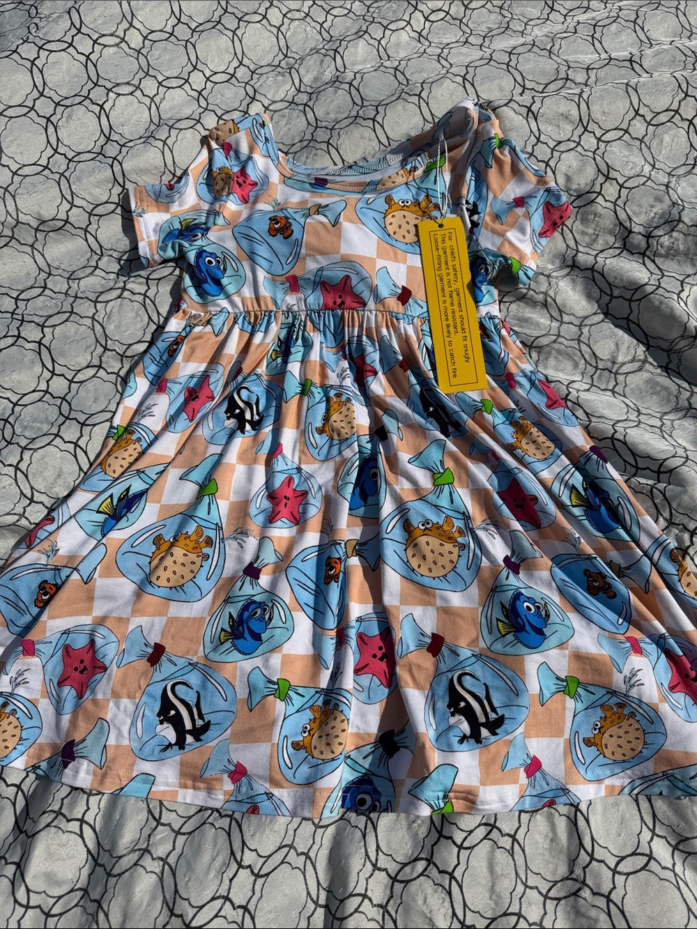 Kids Short Sleeve Finding Nemo Print Dress